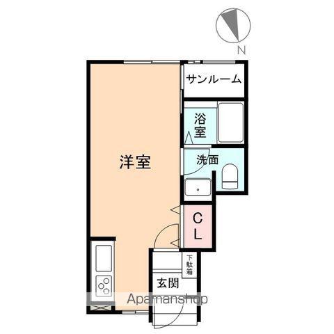 ソリハル(ワンルーム/1階)の間取り写真