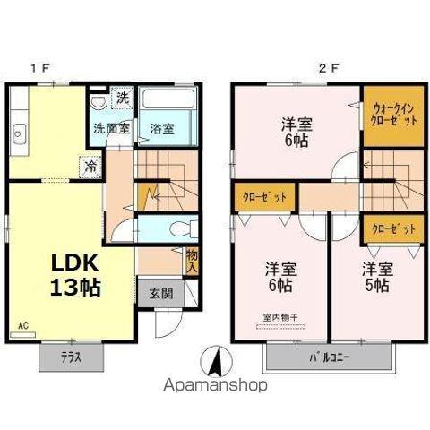 LEAD みすず B棟(3LDK)の間取り写真