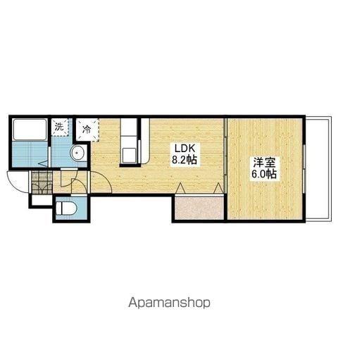 オートヤ グリーンビル(1LDK/1階)の間取り写真