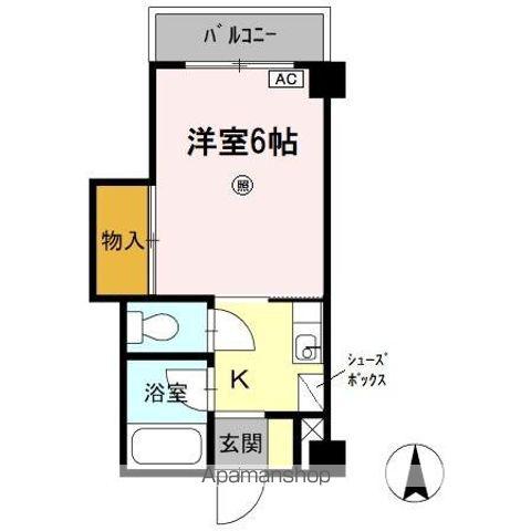 チェリー観音(1K/3階)の間取り写真