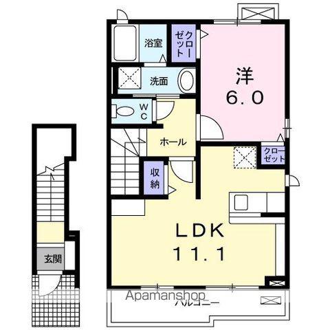 サニー レジデンス2号館(1LDK/2階)の間取り写真