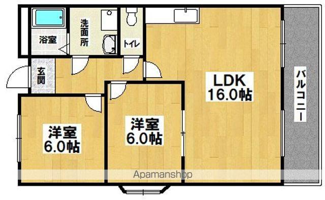 北野マンション(2LDK/3階)の間取り写真