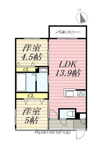 プレスタ麻生町7丁目MS(2LDK/3階)の間取り写真