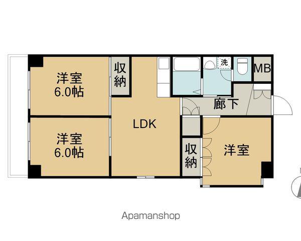 ライブタウン宝来(3LDK/7階)の間取り写真