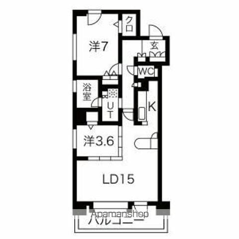 ラ・クラッセ札幌ステーションスクエア(2LDK/7階)の間取り写真