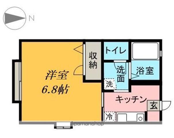 グレースハイムB棟(1K/1階)の間取り写真