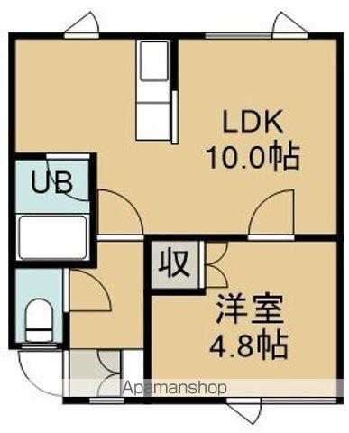 パークシティ本通(1LDK/1階)の間取り写真