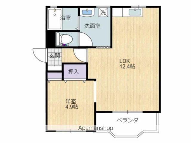 ビューティフルマンション(1LDK/1階)の間取り写真
