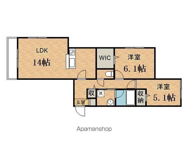 ベルグラース(2LDK/1階)の間取り写真