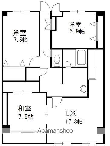 ルーブル緑が丘(3LDK/2階)の間取り写真