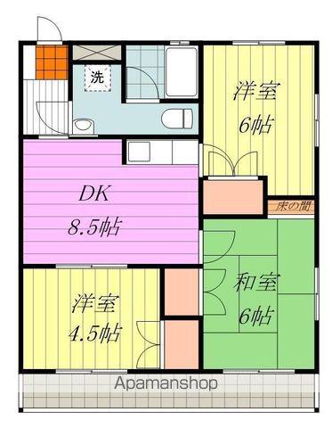 コーポラスミニ(3DK/2階)の間取り写真