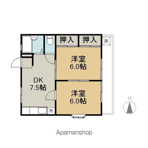 ジュネス(2DK/2階)の間取り写真