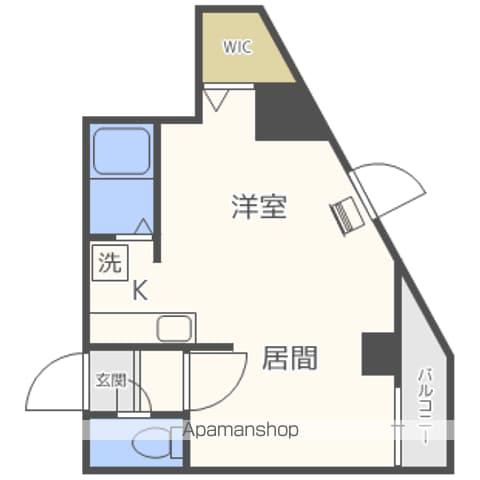 パークヒルズ中央411(1DK/10階)の間取り写真