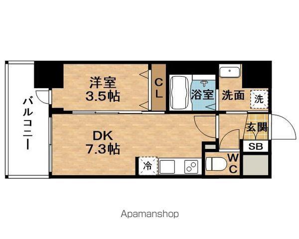 PRELISSEFUKUSHIMAEBIECOREFRONT(1DK/12階)の間取り写真