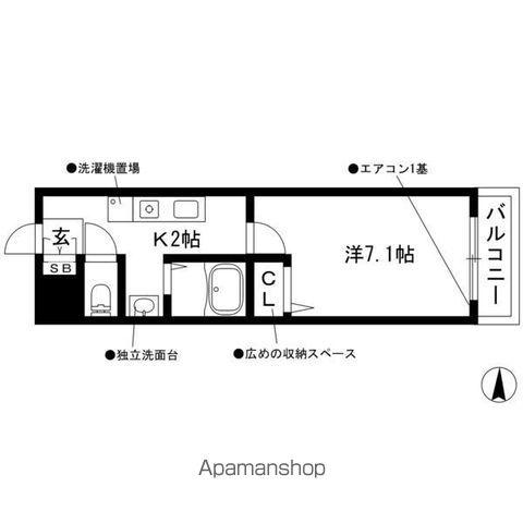 プリムローズマンション(1K/1階)の間取り写真