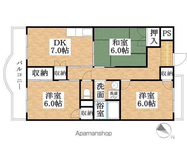 サンハイツ白山(3DK/1階)の間取り写真
