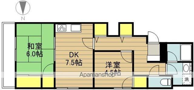 コーポブリッヂ3(2DK/4階)の間取り写真