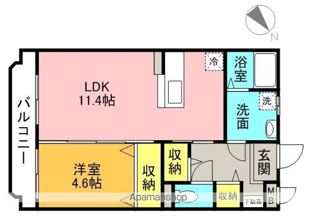 プライムスクエア(1LDK/1階)の間取り写真