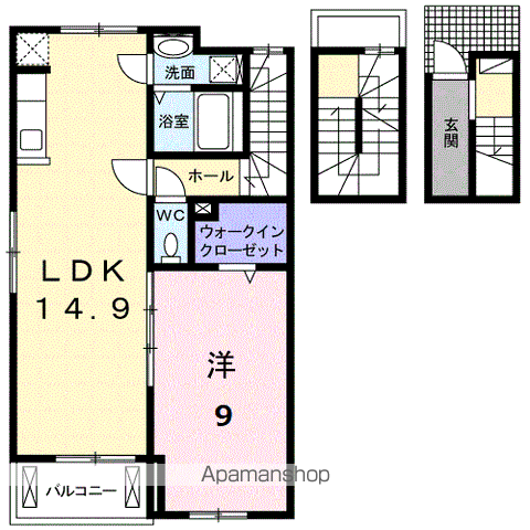 レジデンス青井(1LDK/3階)の間取り写真