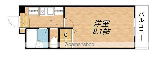 スマートコート南草津(1K/4階)の間取り写真