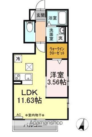 ウィット(1LDK/1階)の間取り写真