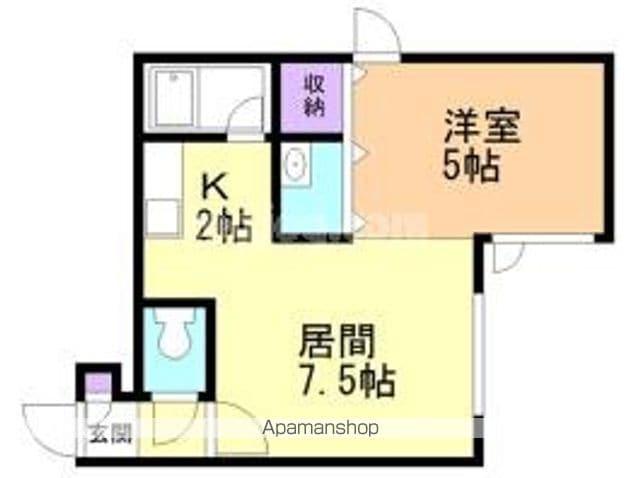 ハートアベニューⅡ(1DK/1階)の間取り写真
