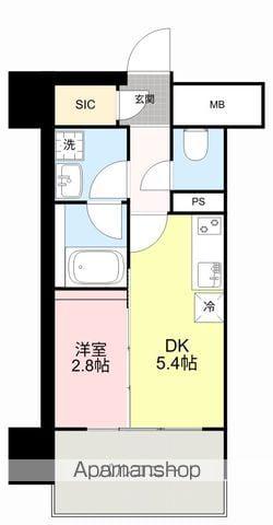 デュオフラッツ仙台木町通リネア(1DK/11階)の間取り写真