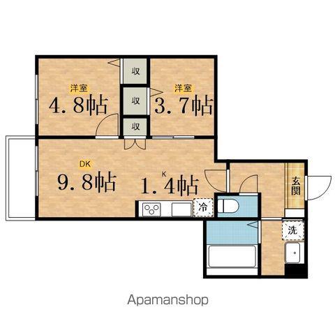 ハーモニー多摩平(2LDK/2階)の間取り写真