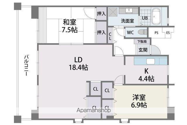 L-PLACE KAIZUKA(2LDK/4階)の間取り写真