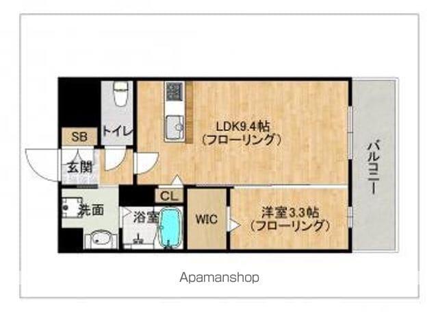 VALENTIA天神東(1LDK/15階)の間取り写真