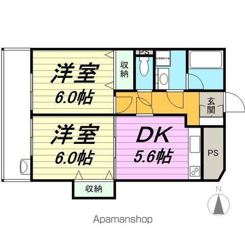 新田東3・8・3(2DK/2階)の間取り写真