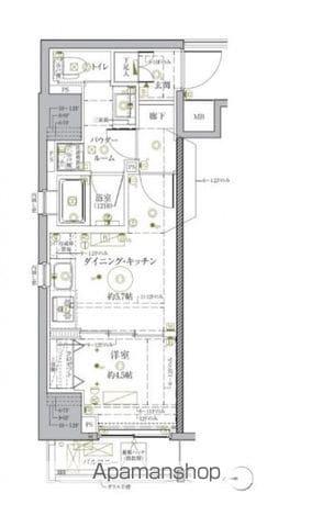 クレイシア秋葉原ラグゼスウィート(1DK/9階)の間取り写真