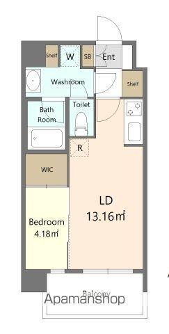 ALIVIS六本松(1LDK/2階)の間取り写真