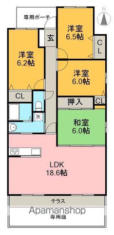 ビ・ウェル吉田町(4LDK/1階)の間取り写真
