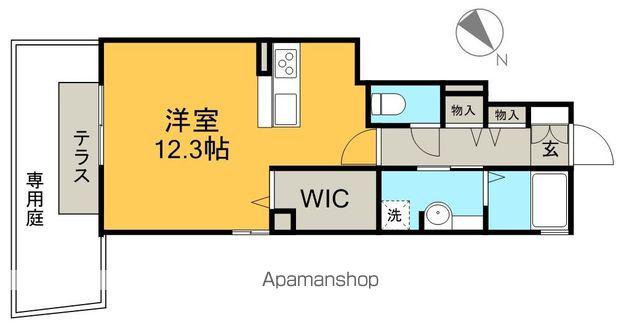 モンペリエ(ワンルーム/1階)の間取り写真