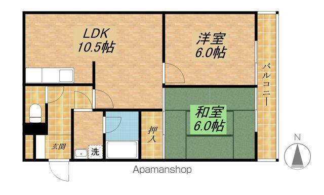 レイティー西大津(2LDK/1階)の間取り写真