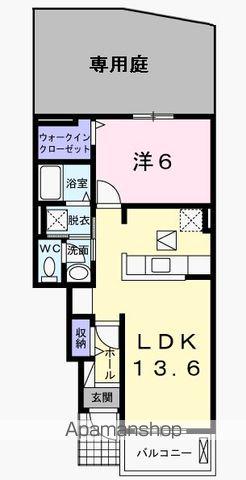 ウエストリヴァー和泉鳥取(1LDK/1階)の間取り写真