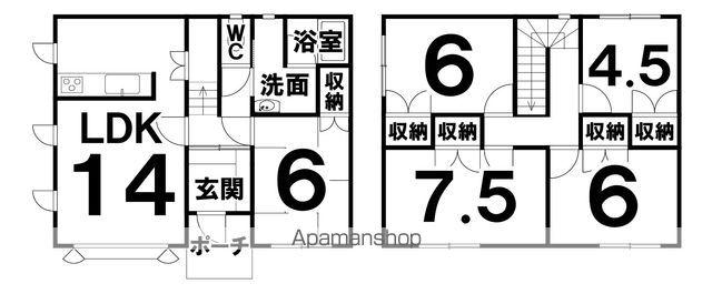 根室本線 帯広駅 徒歩40分 2階建 築34年(5LDK)の間取り写真