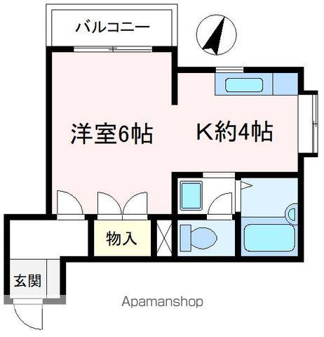 ウエストビレッジ(1K/2階)の間取り写真