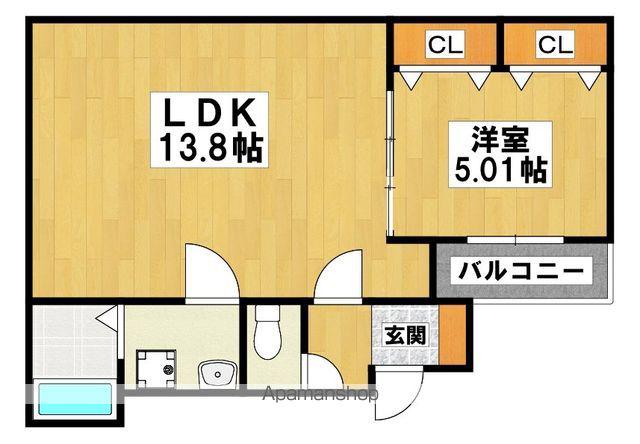 ヴィレ堺湊(1LDK/1階)の間取り写真