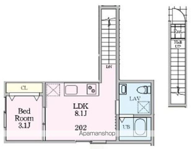 CIEL玉川町(1LDK/2階)の間取り写真