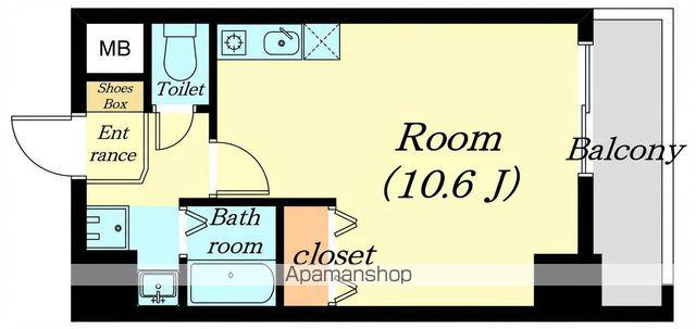 ミラージュ大津京(ワンルーム/2階)の間取り写真