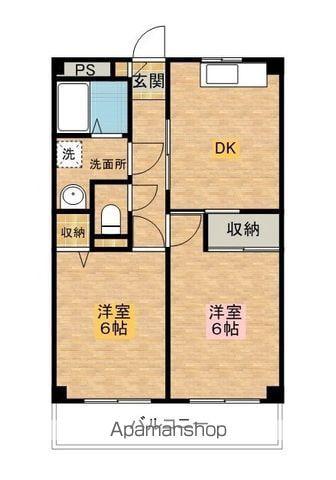 イーストブリーズ(2DK/3階)の間取り写真