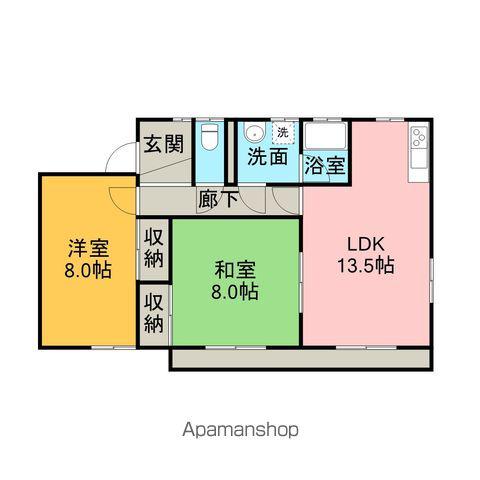 プラティークマンションⅠ(2LDK/1階)の間取り写真