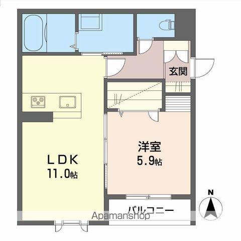 プロヌーブ今福Ⅱ(1LDK/2階)の間取り写真