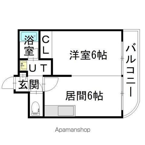 ハイフィールド88(1DK/4階)の間取り写真