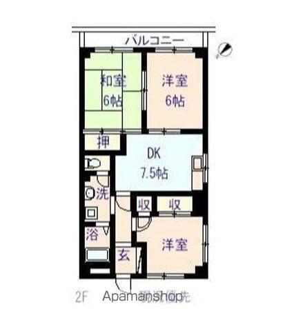 KMハセガワ(3DK/2階)の間取り写真