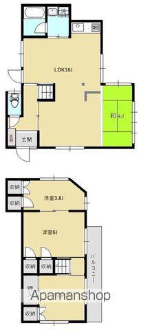 京成電鉄本線 勝田台駅 徒歩13分 2階建 築56年(2SLDK)の間取り写真