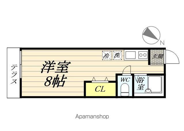 三田ハイツ(ワンルーム/1階)の間取り写真