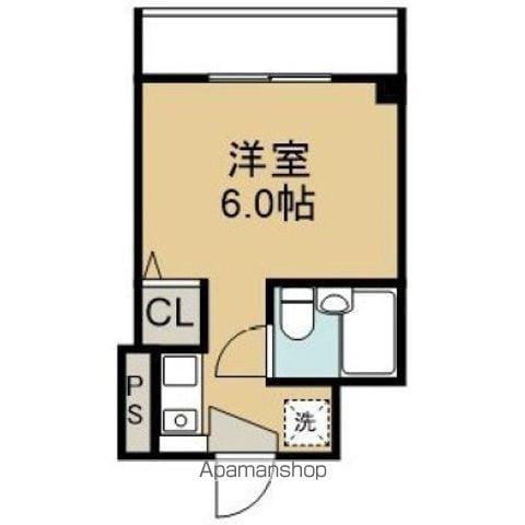 スカイコート函館(ワンルーム/4階)の間取り写真